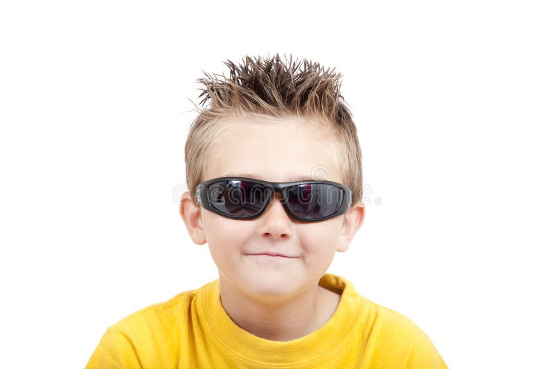 Smiling boy with sunglasses