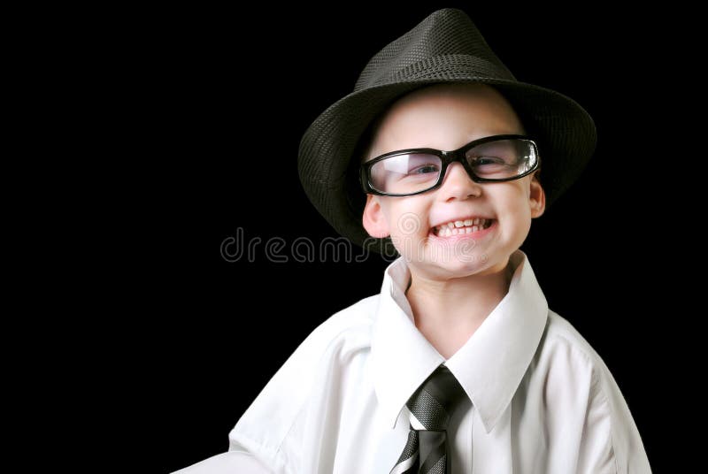 Smiling boy with tie