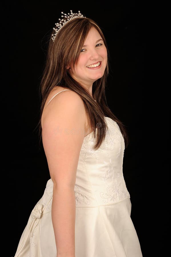 Smiling Bride Wearing Tiara Stock Image Image of cheerful, bride 8712501