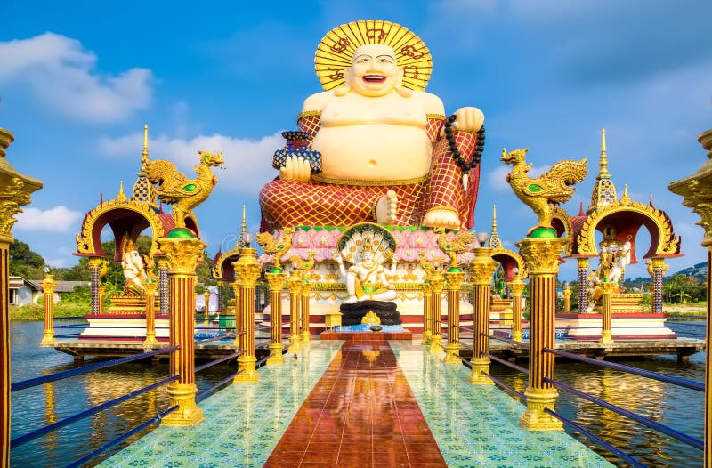 Smiling Buddha of Wealth Statue Stock Image Image of landmark, famous
