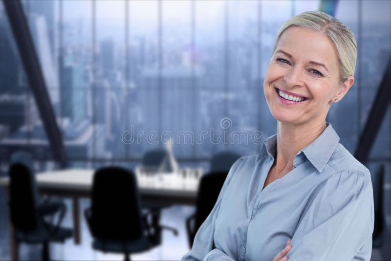 Smiling business woman in the office