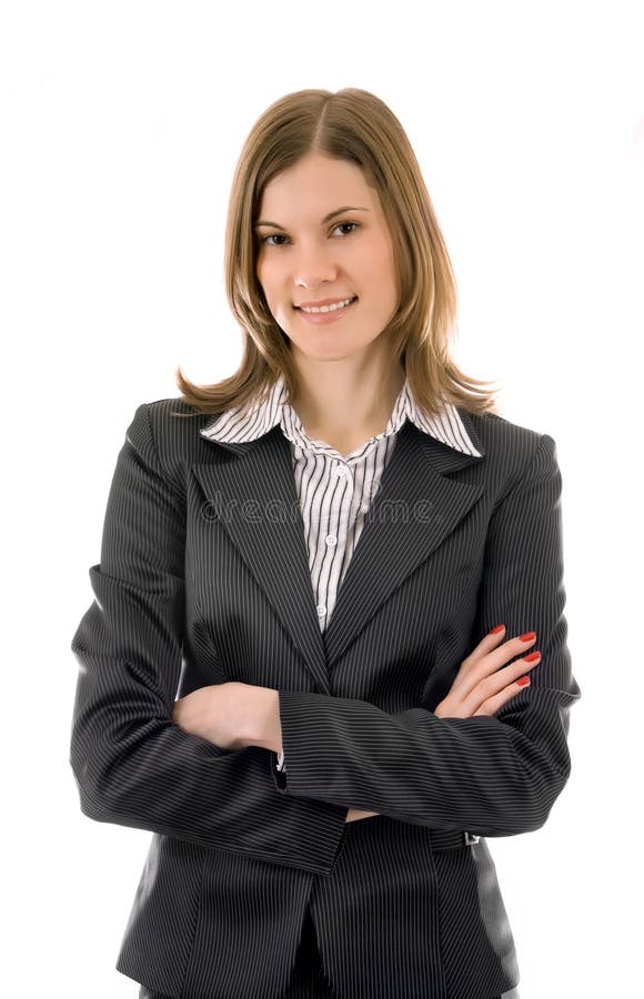 Smiling business woman in a suit