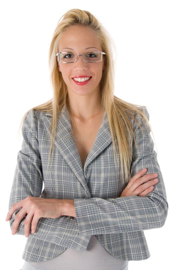 Smiling business woman working