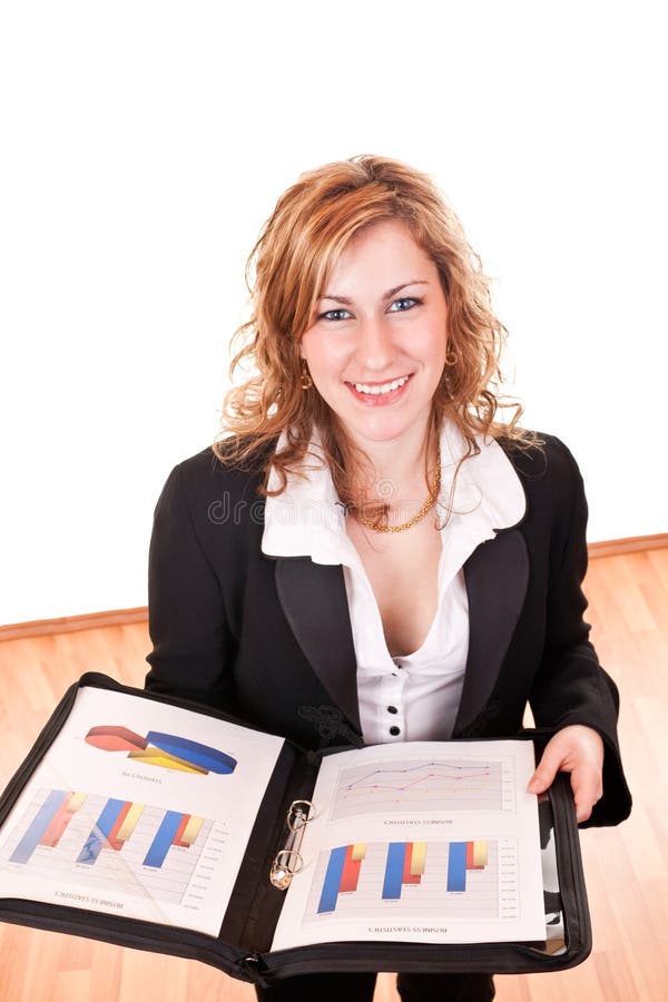 Smiling businesswoman with documents