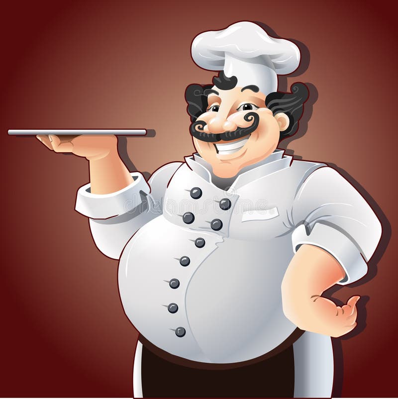 Smiling Chef with Plate vector illustration Smiling Chef with Plate vector illustration