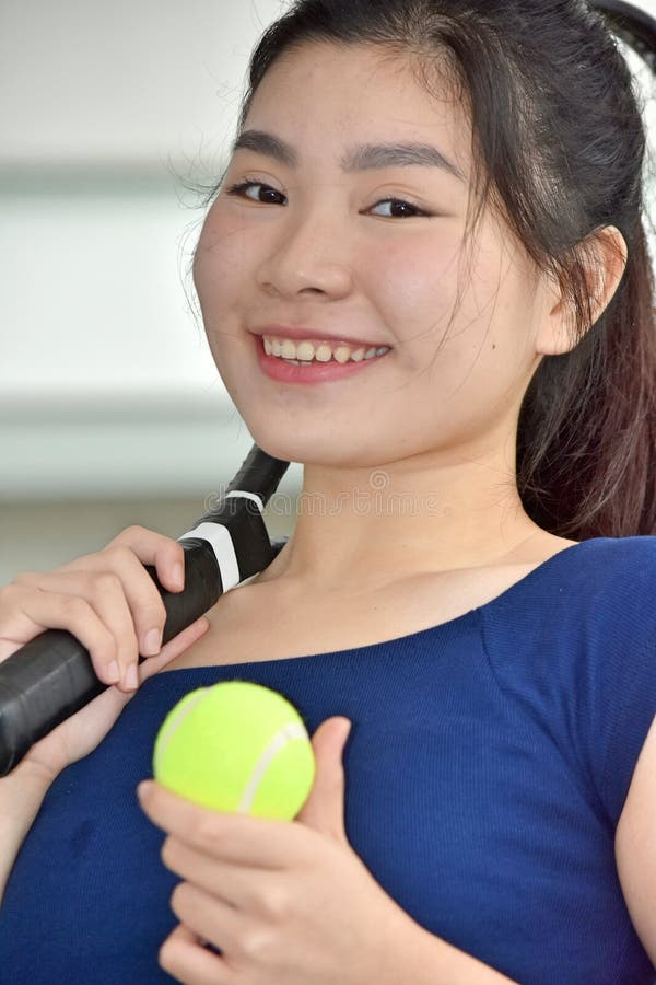 A Smiling Chinese Female Athlete Stock Photo Image of athletic