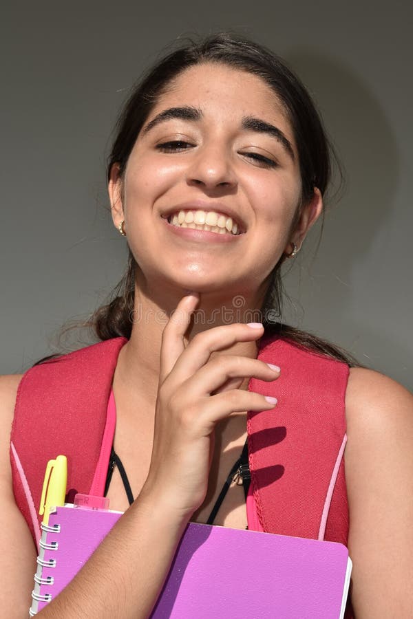 Smiling Colombian Teen School Girl Female Student