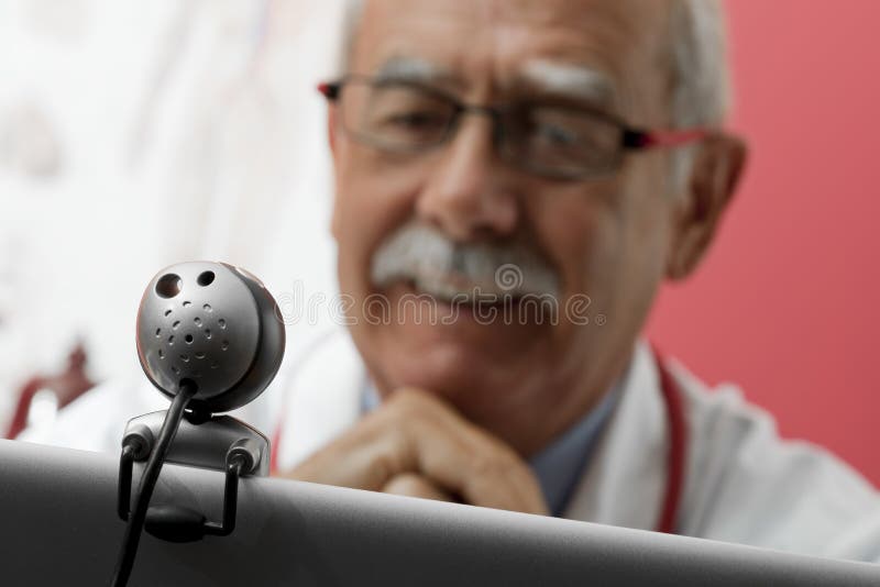 Smiling Doctor using webcam