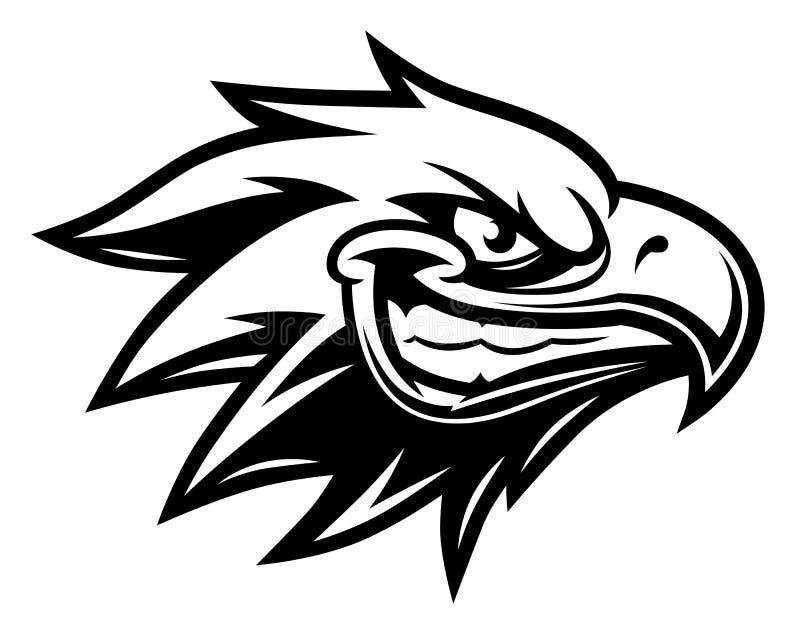 Smiling Eagle Head Black and White Stock Vector - Illustration of sticker,  tattoo: 128231830