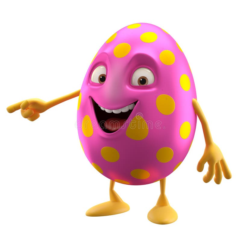 Smiling Easter Egg, Funny 3D Cartoon Character Stock ...