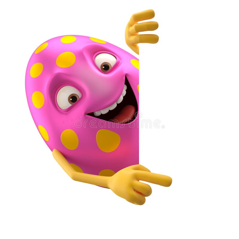 Smiling easter egg, funny 3D cartoon character stock illustration Smiling easter egg, funny 3D cartoon character stock illustration
