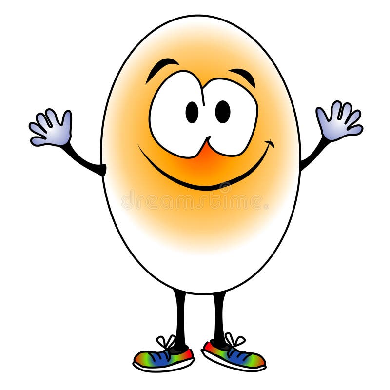 Smiling Egg Cartoon Character