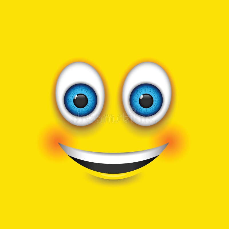 Smiling emoji big blue eyes