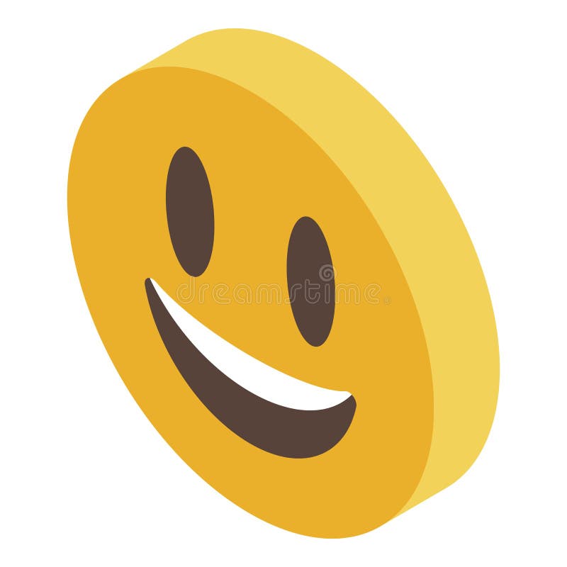 Smiling Emoji Icon, Isometric Style Stock Vector - Illustration of like ...