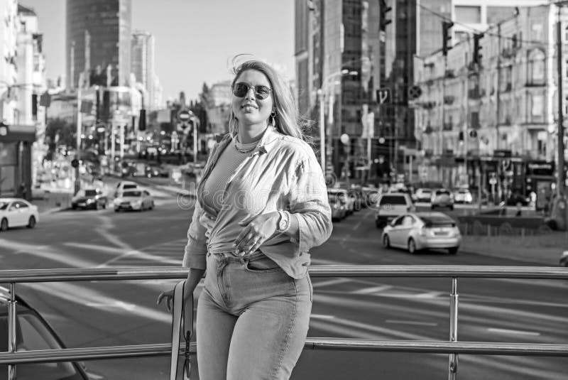 Plus Size Model at City Street Stock Image Image of style, standing