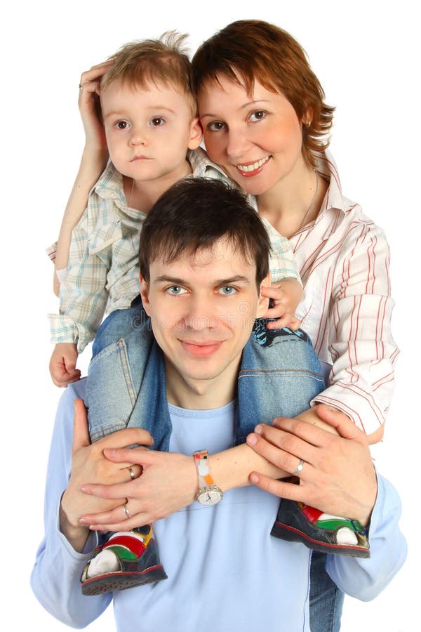 Smiling family - mother, father and child