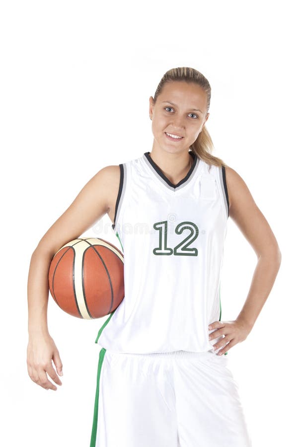 Smiling female basketball player