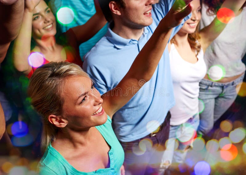 Smiling Friends at Concert in Club Stock Photo - Image of clubbing ...