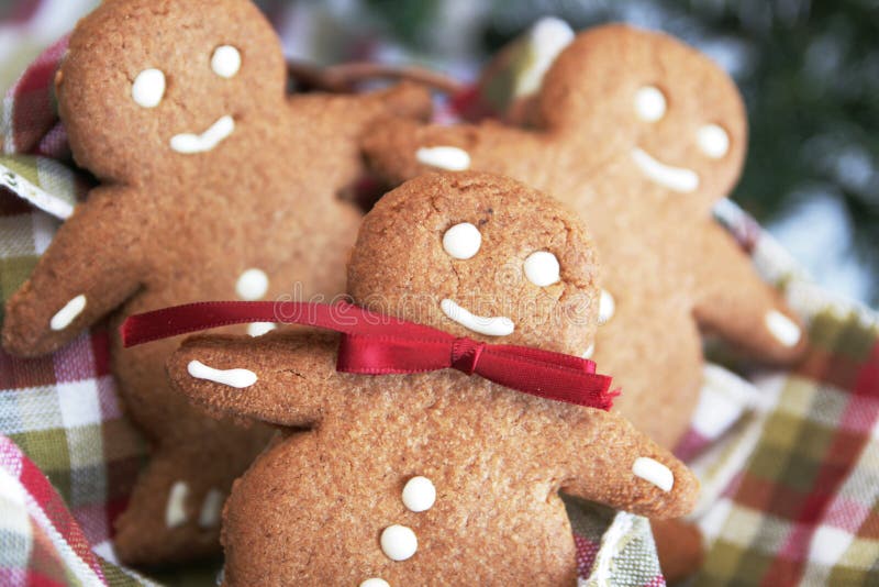 Smiling ginger bread stock images