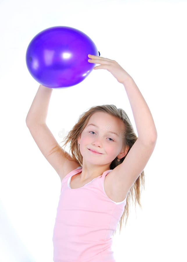 Smiling girl with a balloon