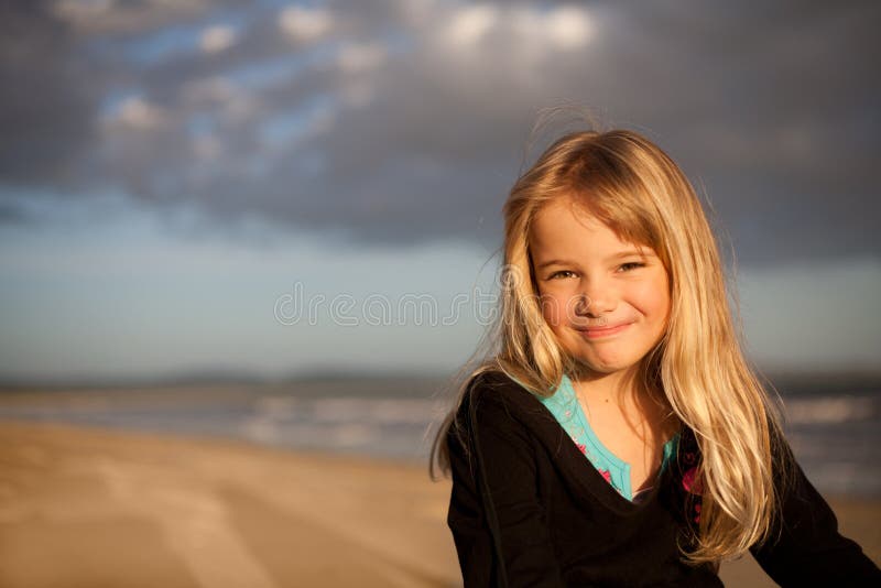 Smiling girl stock photo. Image of nature, evening, caucasian - 17850838