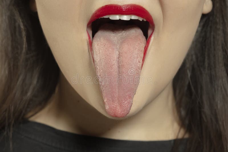 Cutie long tongue girl fan images