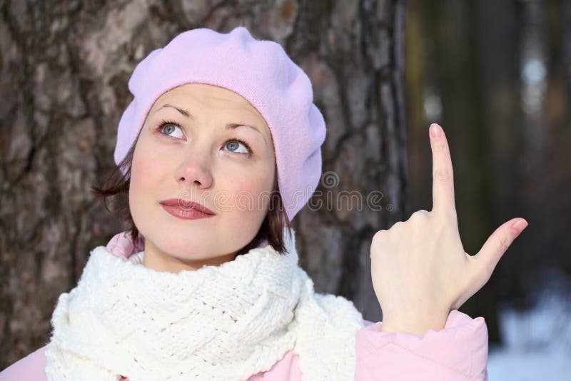 Smiling Girl In Pink Beret With Opinion Picture. Image 6578099