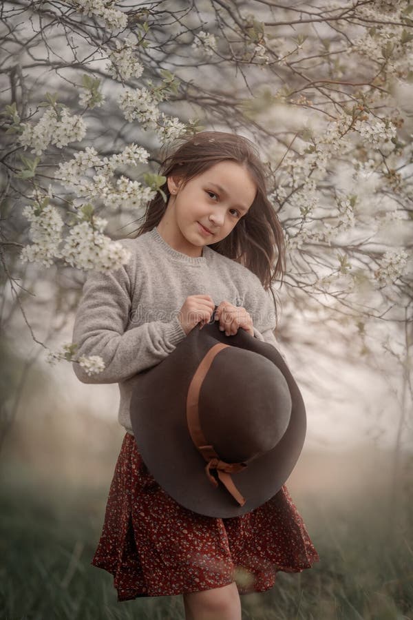 Smiling girl portrait flowers