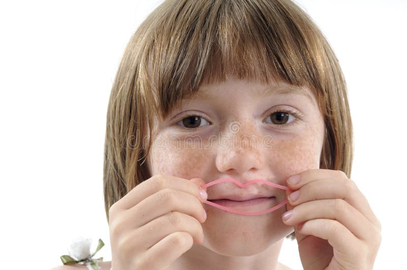 Smiling girl posing with accessory