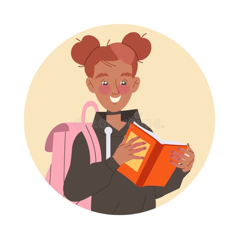 Book Clipart-young student holds an open book