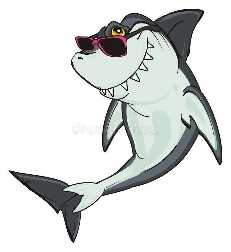 cartoon shark with sunglasses