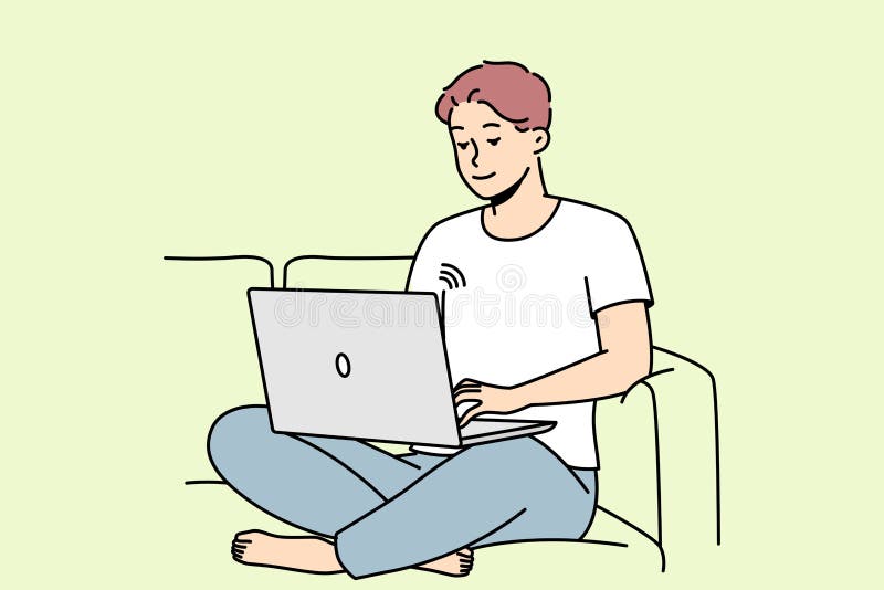 Couch Man Laptop Stock Illustrations 1,697 Couch Man Laptop Stock