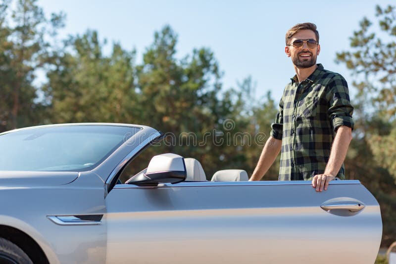 Convertible Car With Open Roof Stock Photo Image of elegant, riding