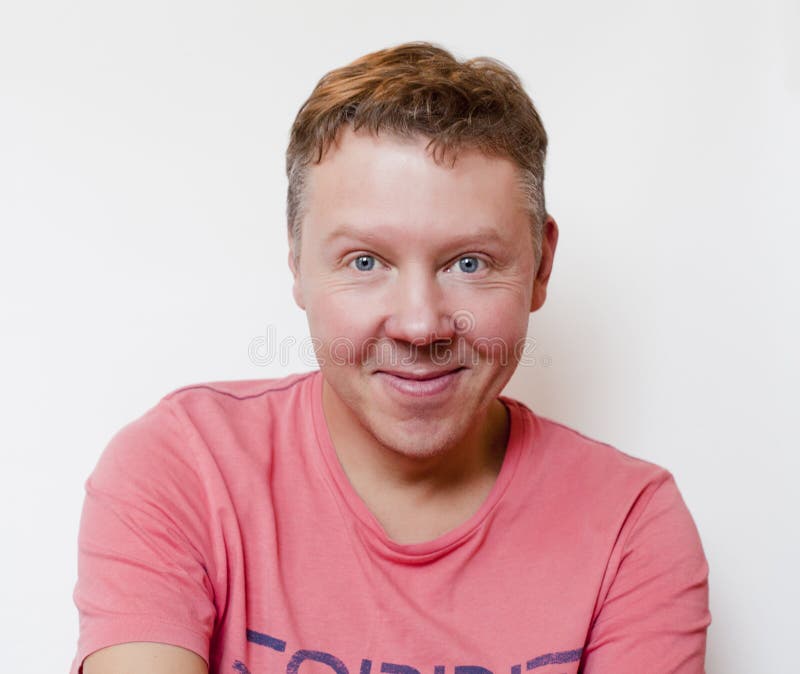 Smiling guy in tshirt stock image. Image of shirt, cute 66940443