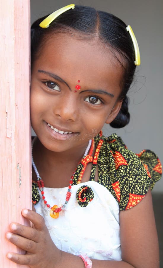 Smiling Indian Village Little Girl