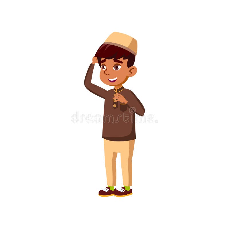 Smiling Islamic Boy Thinking How To Solve Funny Exercise at School Cartoon  Vector Stock Vector - Illustration of student, vector: 220940624