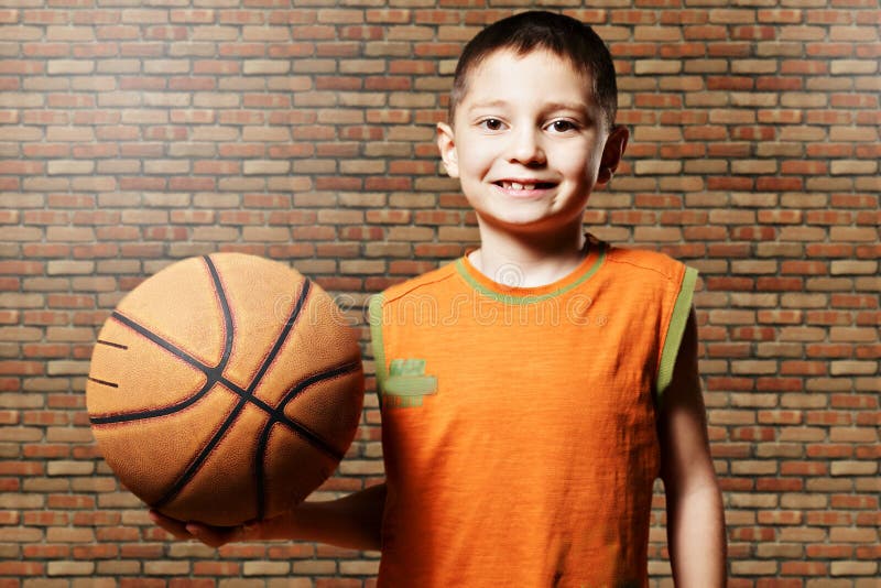 Smiling Kid with Basketball Stock Photo Image of wooden, people 51789822