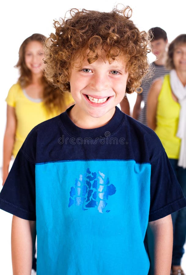 Smiling kid in focus