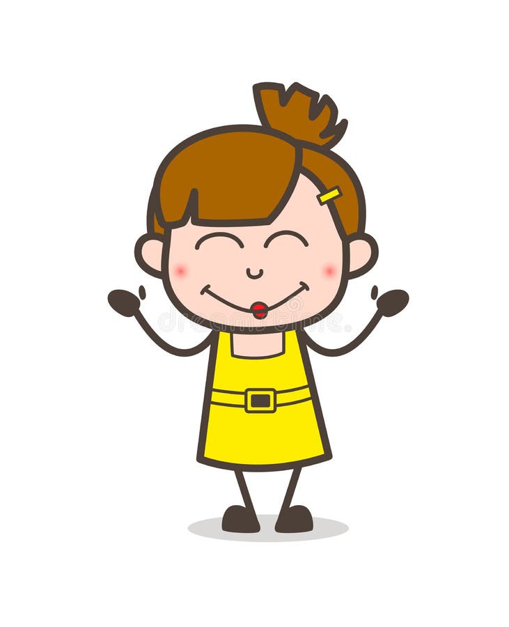 Smiling Kid Shy Face - Cute Cartoon Girl Vector Stock Illustration -  Illustration of cute, face: 102400558