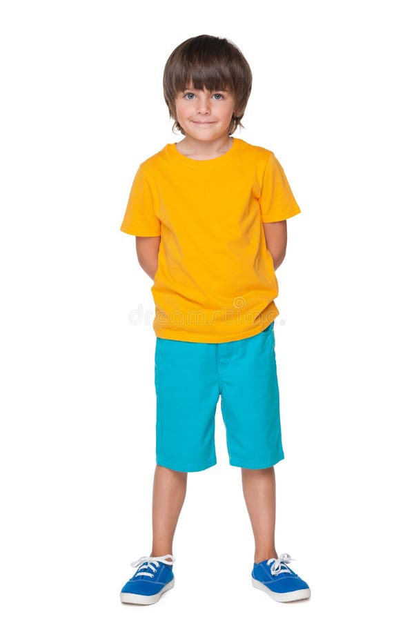Smiling Little Boy in a Yellow Shirt Stock Photo Image of handsome, cute 50521032