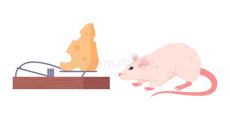 Mouse And Mousetrap Rodents Pests Trap Vector Illustration High