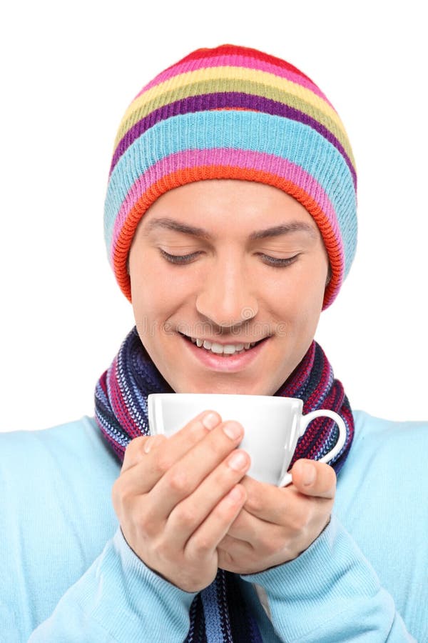 Smiling Man Holding a Cup of Tea Stock Photo - Image of illness, adult ...