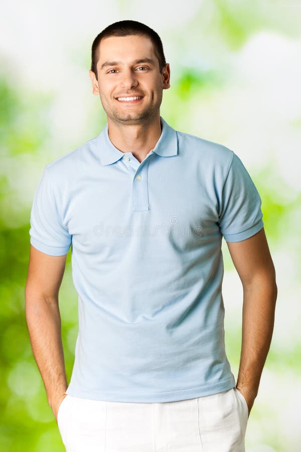 Man Walking Outdoors at Park by Lake Smiling Stock Photo Image of