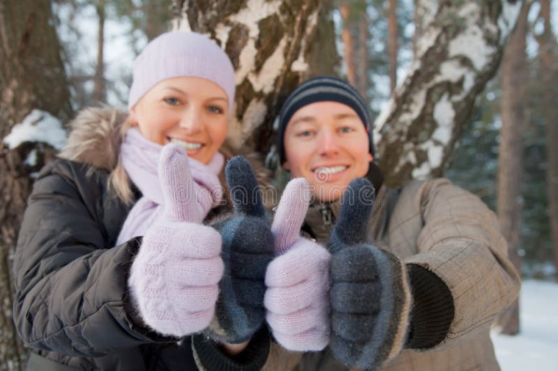 Smiling man and woman