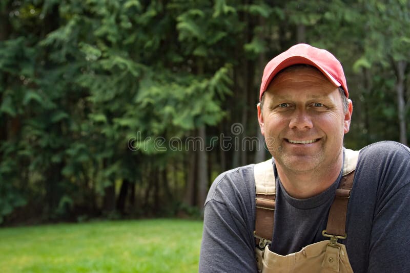 Smiling man worker