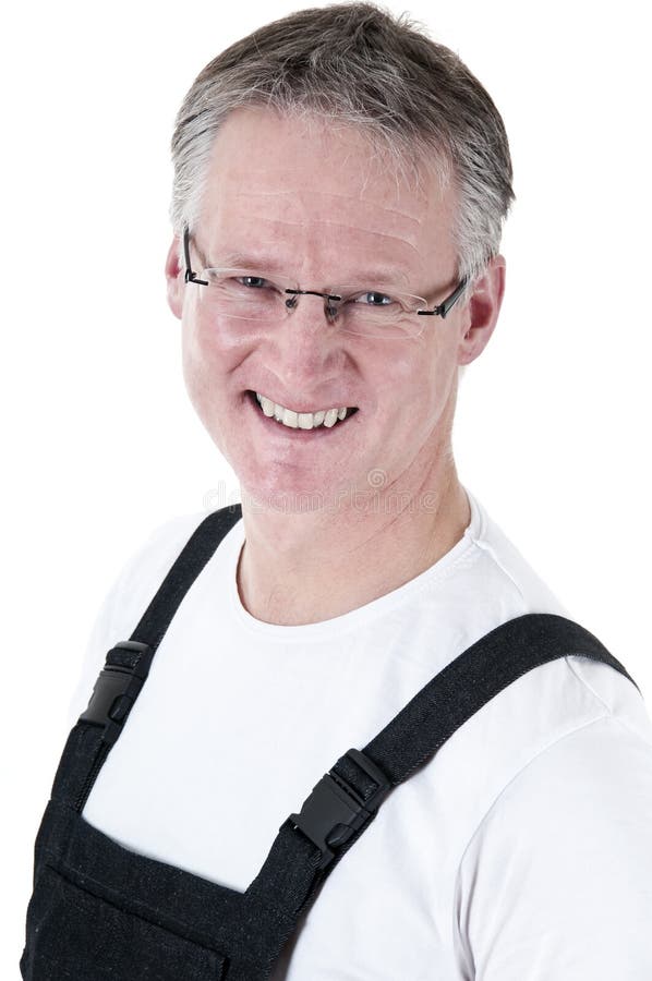 Smiling mature worker glasses stock images Smiling mature worker glasses stock images