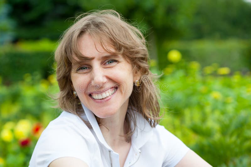 Smiling middle age woman portrait