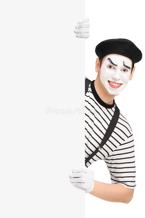 Male comedy artist posing, circus actor, Male comedy artist posing,  pantomime with white makeup