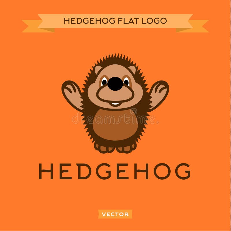 Smiling nice hedgehog welcomes the flat style stock illustration Smiling nice hedgehog welcomes the flat style stock illustration