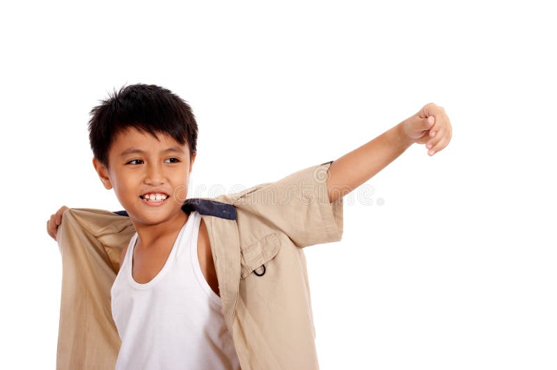 Smiling nine year old child